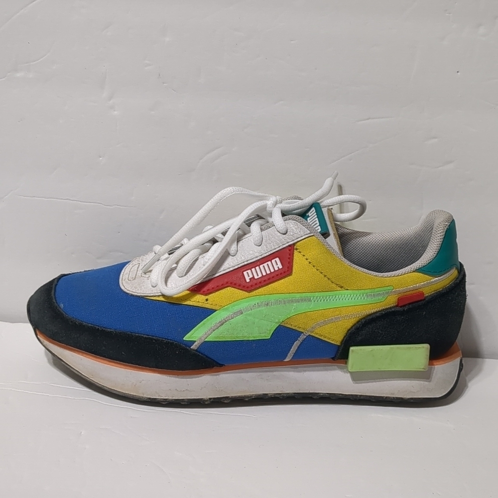 Puma Future Rider Twofold SD neon Shoes multicolor big boys 6.5c
